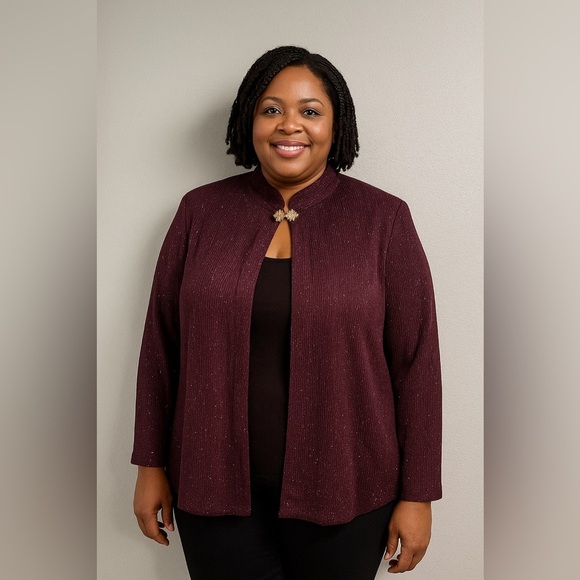 R&M Richards Jackets & Blazers - R&M Richards Deep Red Jacket with Gold Details